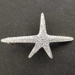 Cubic Zirconia Starfish Wedding Hair Clip